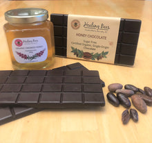 Load image into Gallery viewer, organic single origin chocolate with organic honey and certified organic fruits and almonds