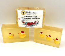Load image into Gallery viewer, Handmade Christmas duck soap made with 100% glycerin soap
