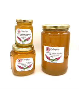 Pure organic fireweed and wildflower honey collected in the pristine mountains of bc