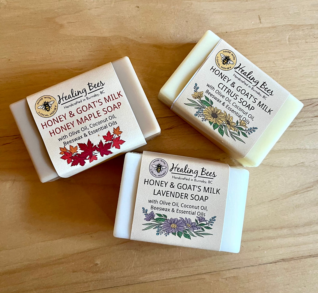 goats milk and hone soap made with essential oils