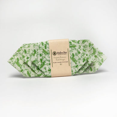 Healing Bees Natural Skincare - Organic Beeswax Food Wraps.  made with organic cotton, organic beeswax 